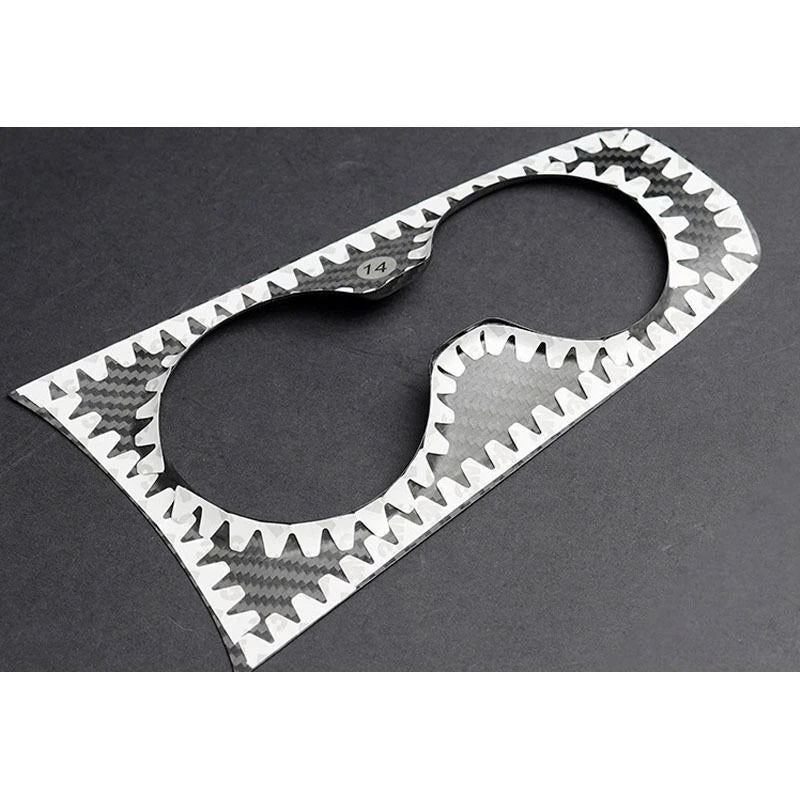 Carbon Fiber Water Cup Holder Panel Cover Trim for Chevrolet Camaro 2010-2015