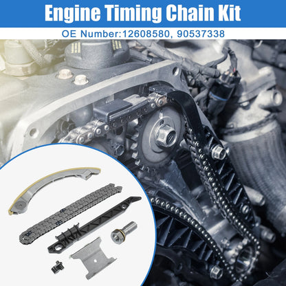 1x Timing Chain Kit for Chevy Metal Plastic Silver Tone Black