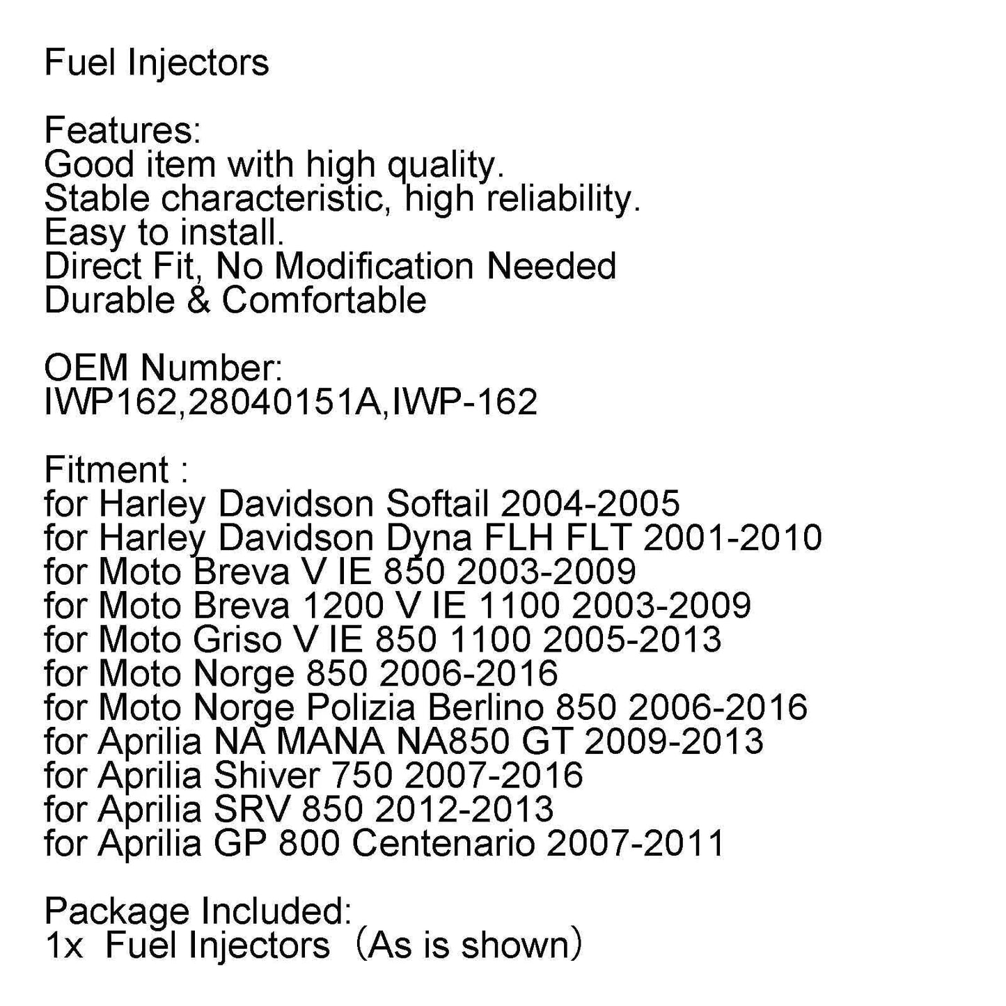 Fuel Injectors for Dyna FLH FLT 2001-2010 (2001-2010)