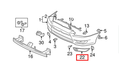 LH Fog Light Cover for Mitsubishi Lancer EX 1.8 (2009-2015)