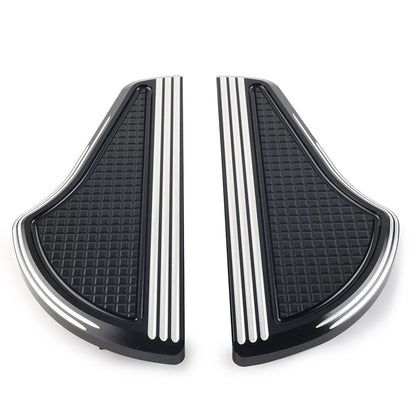 Rear Passenger Floorboards for Harley Touring (1993-2023) Black & White Aluminum