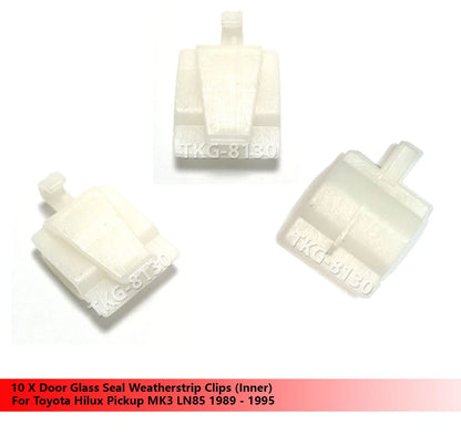 10 x Door Glass Seal Clips for Toyota Hilux MK3 LN85 (1989-1995)