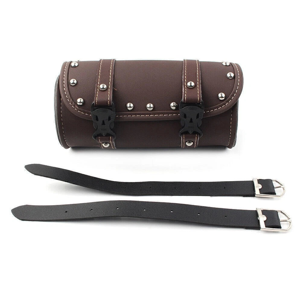 Retro Motorcycle Mini PU Leather Tool Bag for Handlebar Sissy Bar Saddlebag