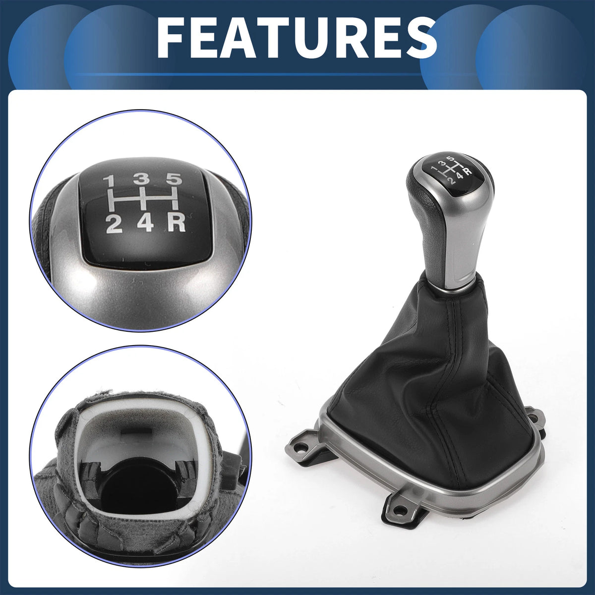 5 Speed Gear Shift Knob & Cover for Honda Accord (2008-2012)