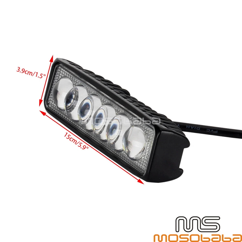 6" LED Light Bar Spot Fog Driving Lamp for Harley Dyna Softail FXST FLS