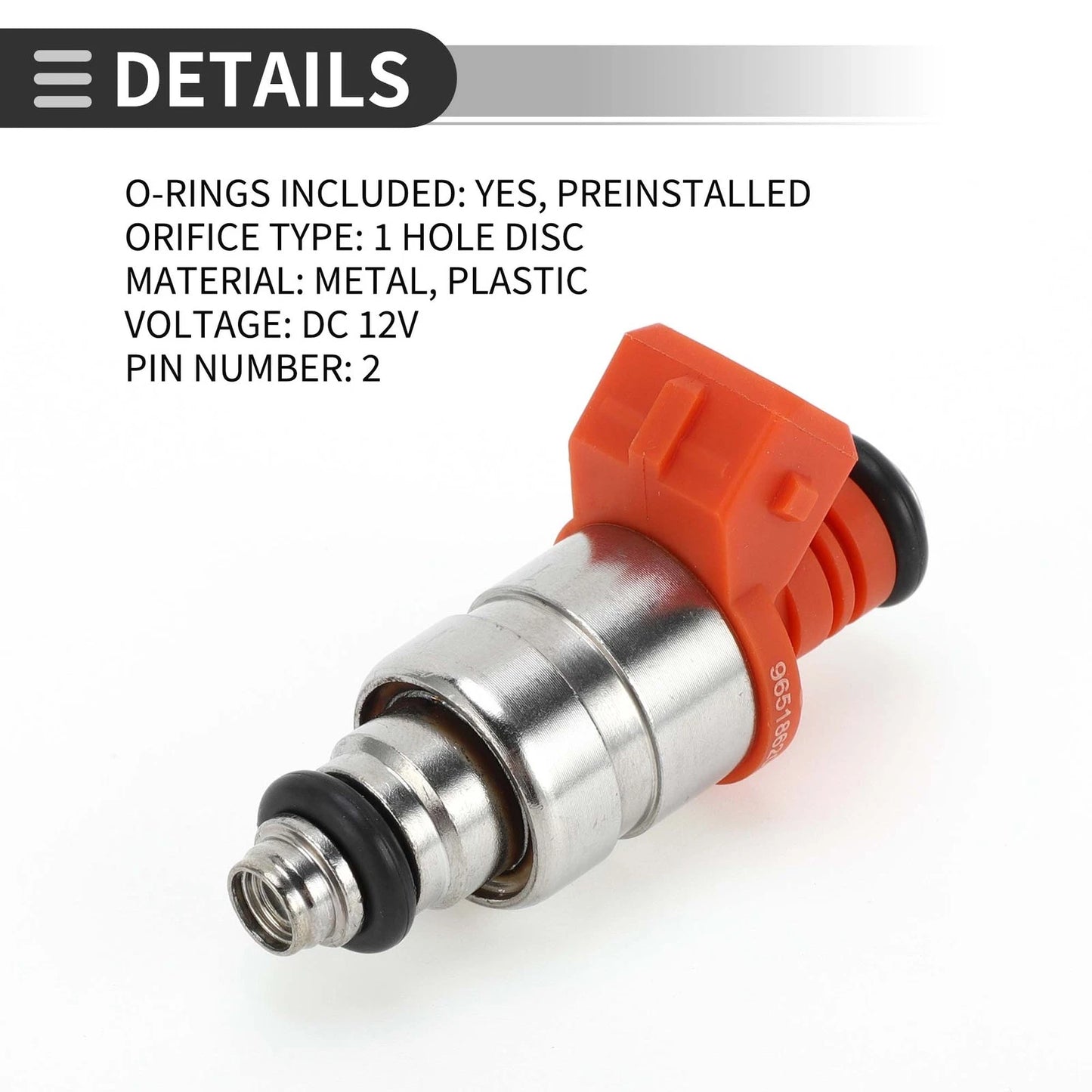 0.8 Fuel Injector Silver Tone for CHEVROLET Matiz (2005-2013)