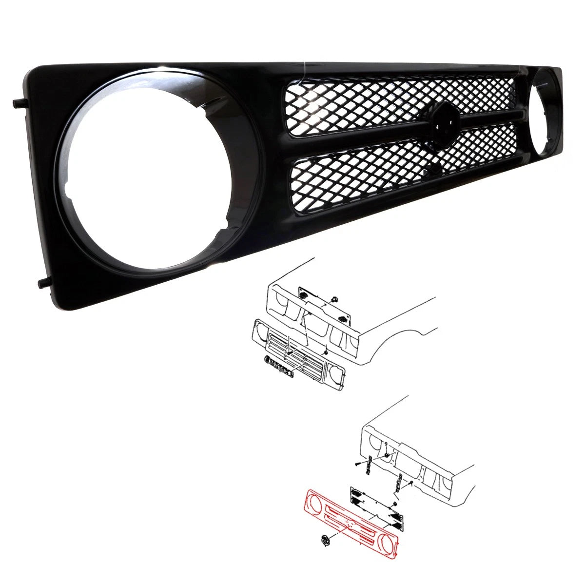 Front Grille Matte Black for Suzuki Jimny Samurai Sierra SJ413 1992-1995