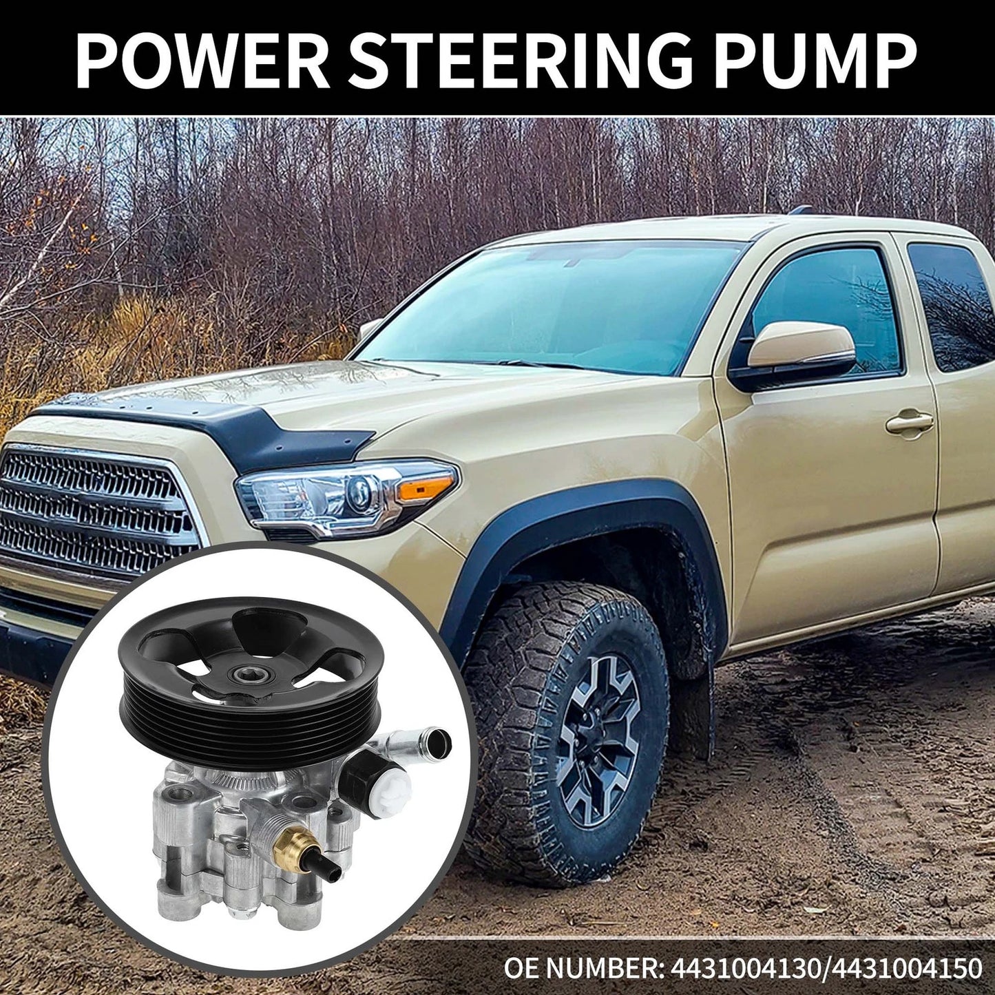 Power Steering Pump w/ Pulley for Toyota Tacoma 4.0L (2005-2015)
