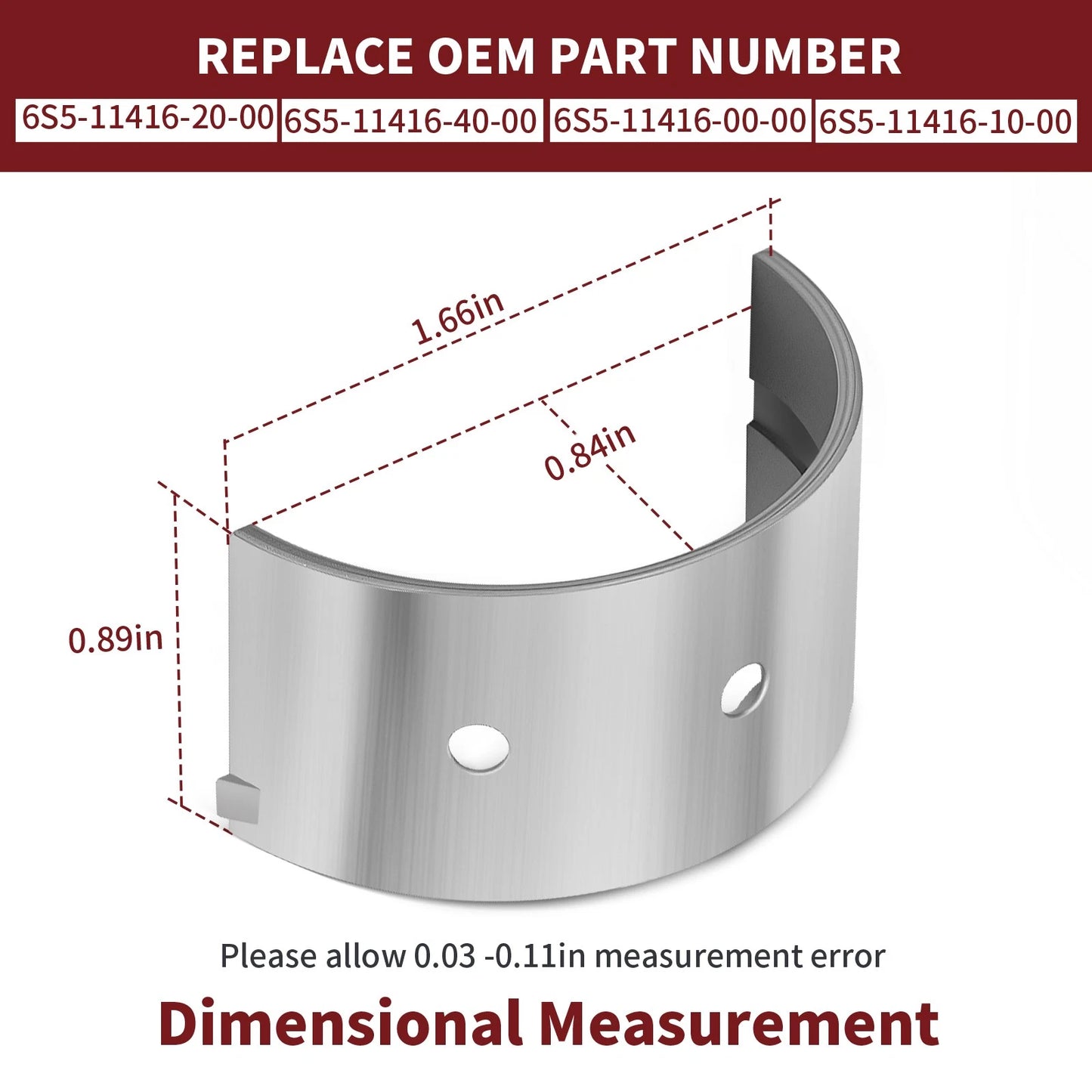 10 Pcs Crankshaft Main Bearing for Yamaha XAT/XBT RM