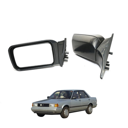 Black Door Mirror x2 for Nissan Sunny Sentra B1x2 E Hatchback 1985-1990