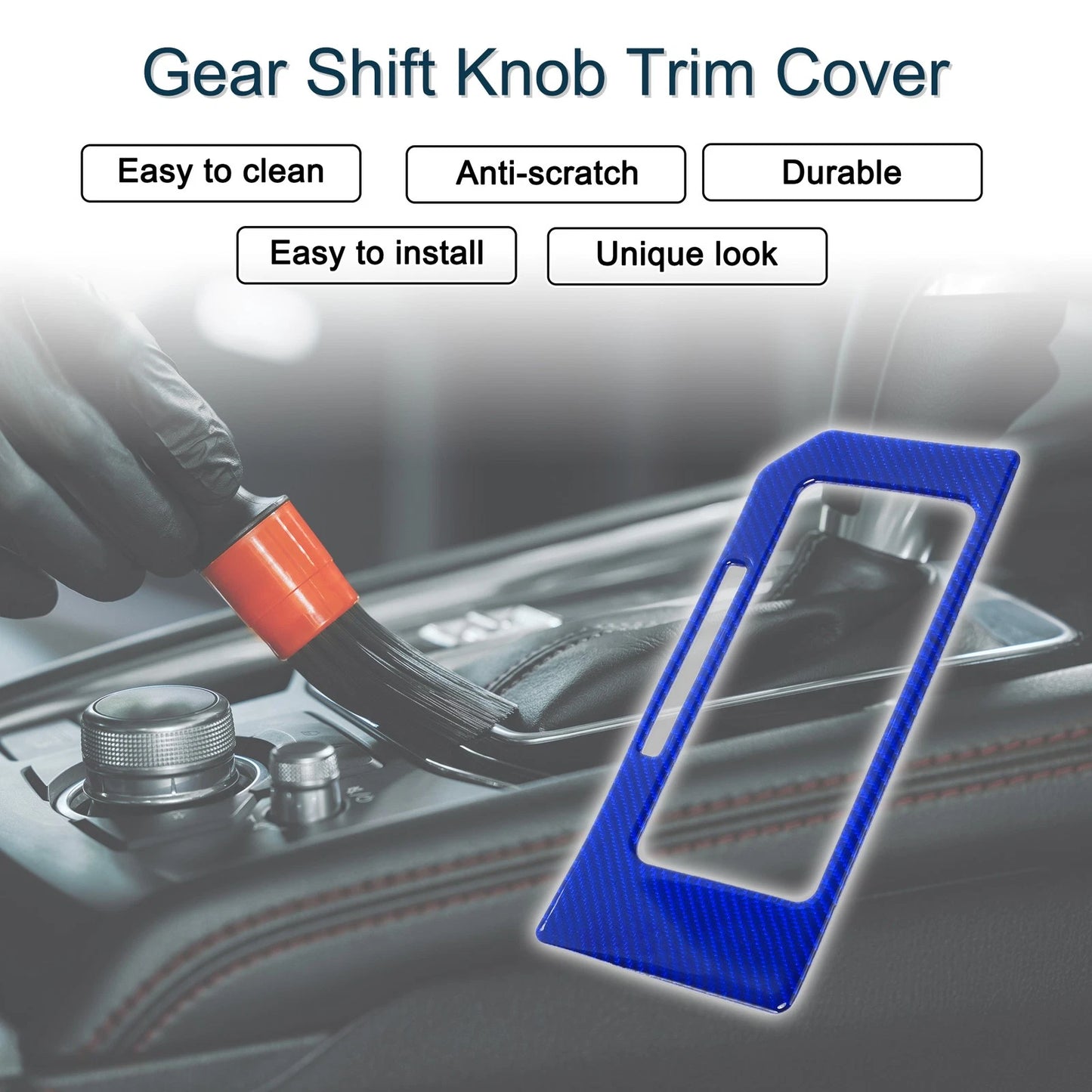 ABS Gear Shift Knob Cover Sticker for Ford F150 (2015-2020) Carbon Fiber