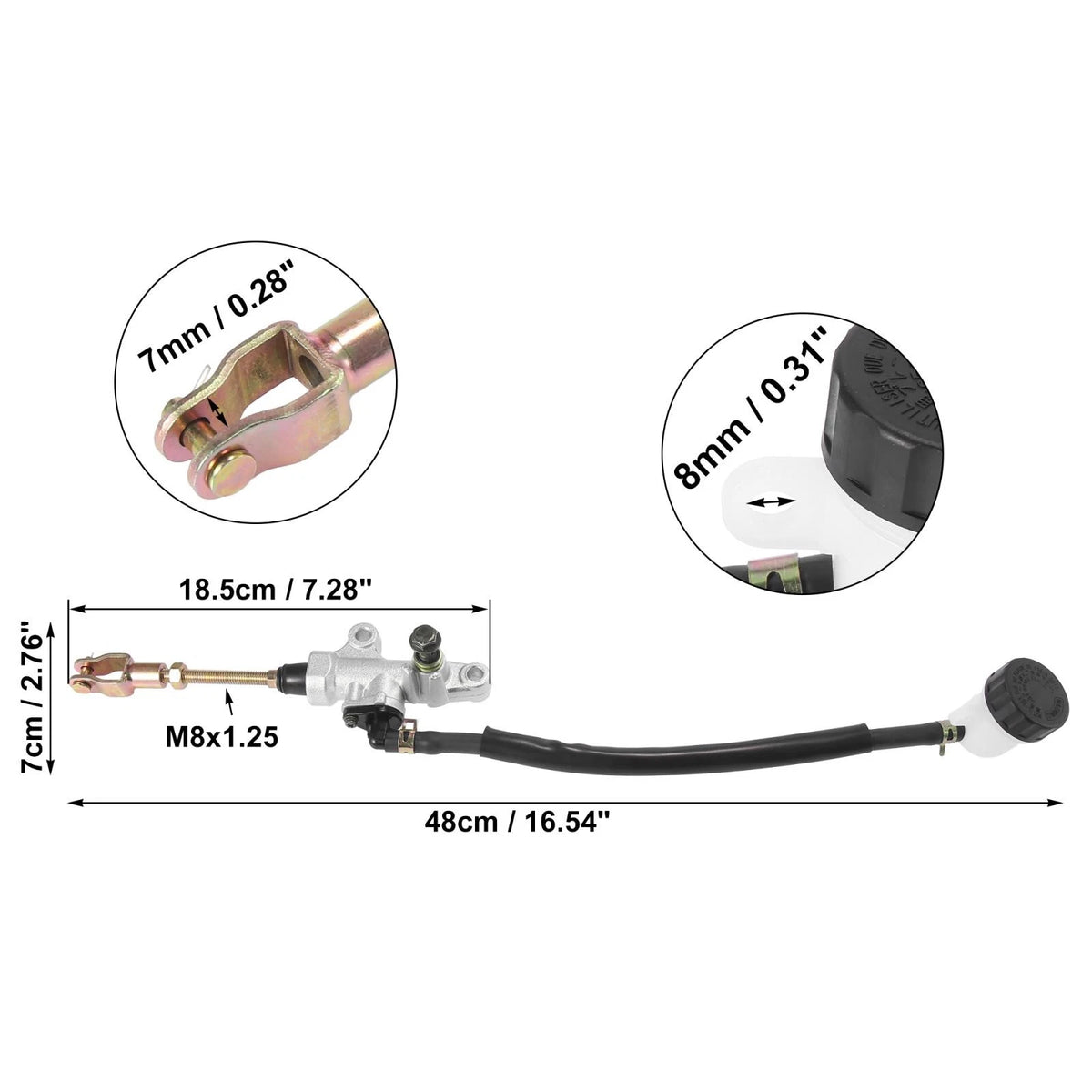 Rear Brake Master Cylinder Pump w/ Reservoir for Yamaha Banshee 350 (1987–2006)