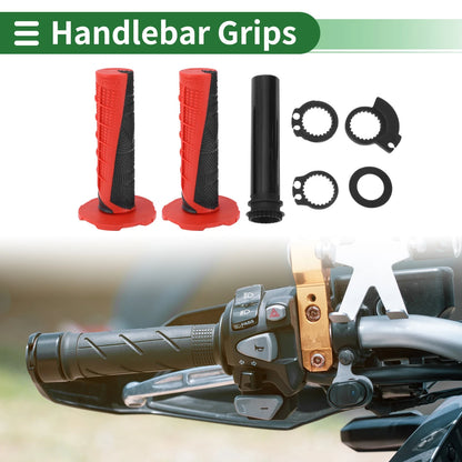 7/8" 22mm Motorcycle Hand Grips Red Grid Pattern
