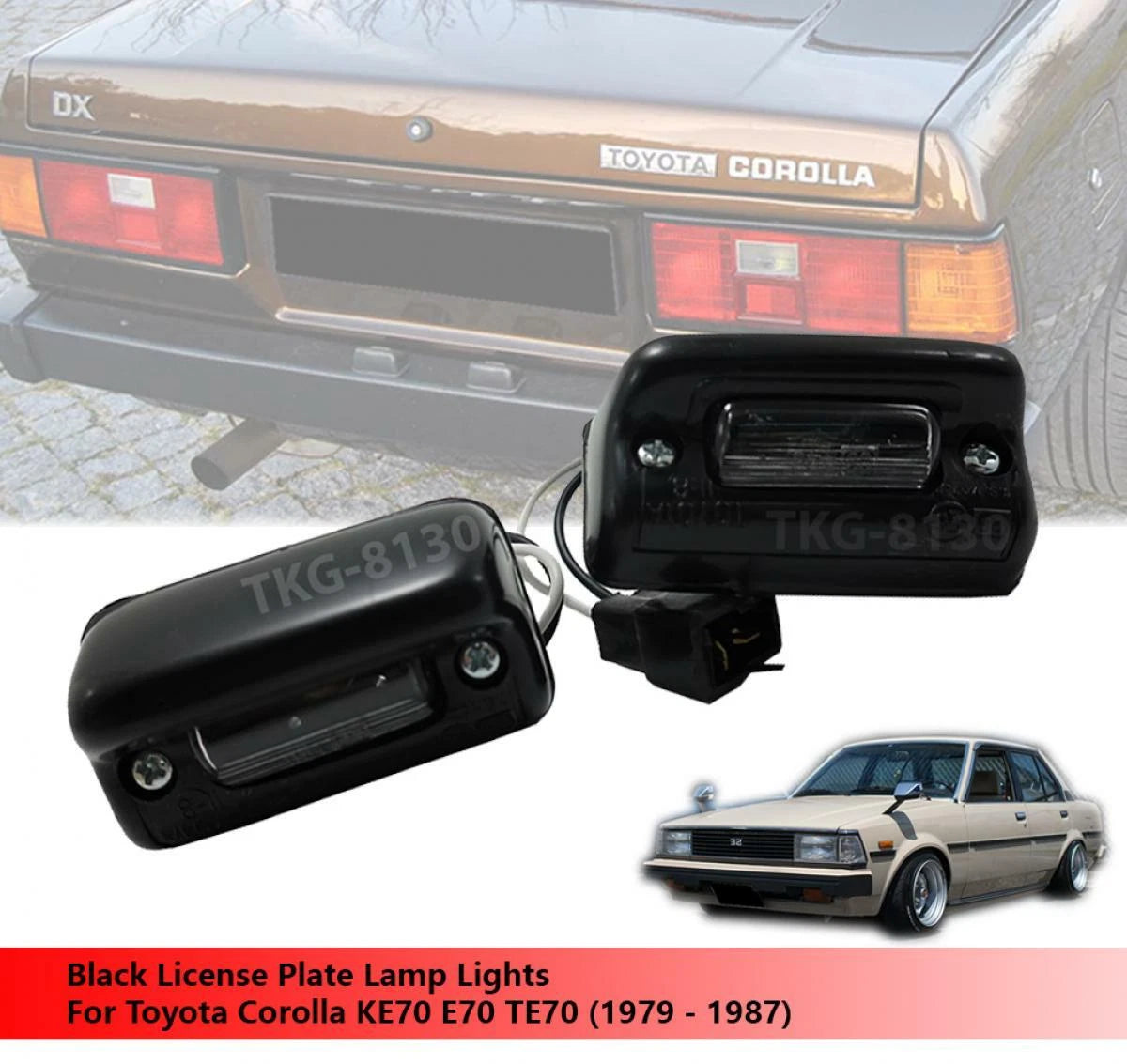 License Plate Lamp Light for Toyota Corolla KE70 E70 TE70 (1979-1987)