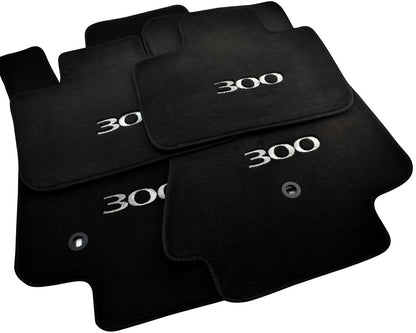 Floor Mats for Chrysler 300C 2011 - Black Tailored Carpets with 300 Emblem Set