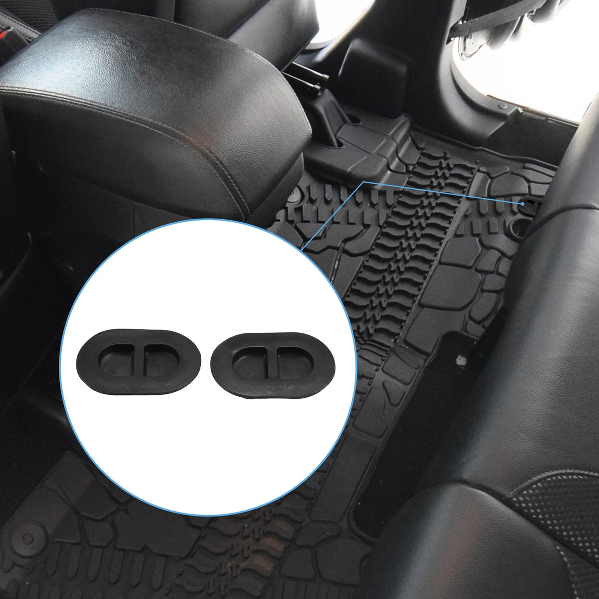 Floor Pan Drain Plugs for Jeep Wrangler JK JL 2014-2023 Rubber Oval 4 x Plugs