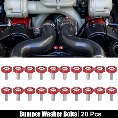20pcs M6 Fender Bumper Washer Bolt Screw Engine Bay Fastener for Car Motorcycle