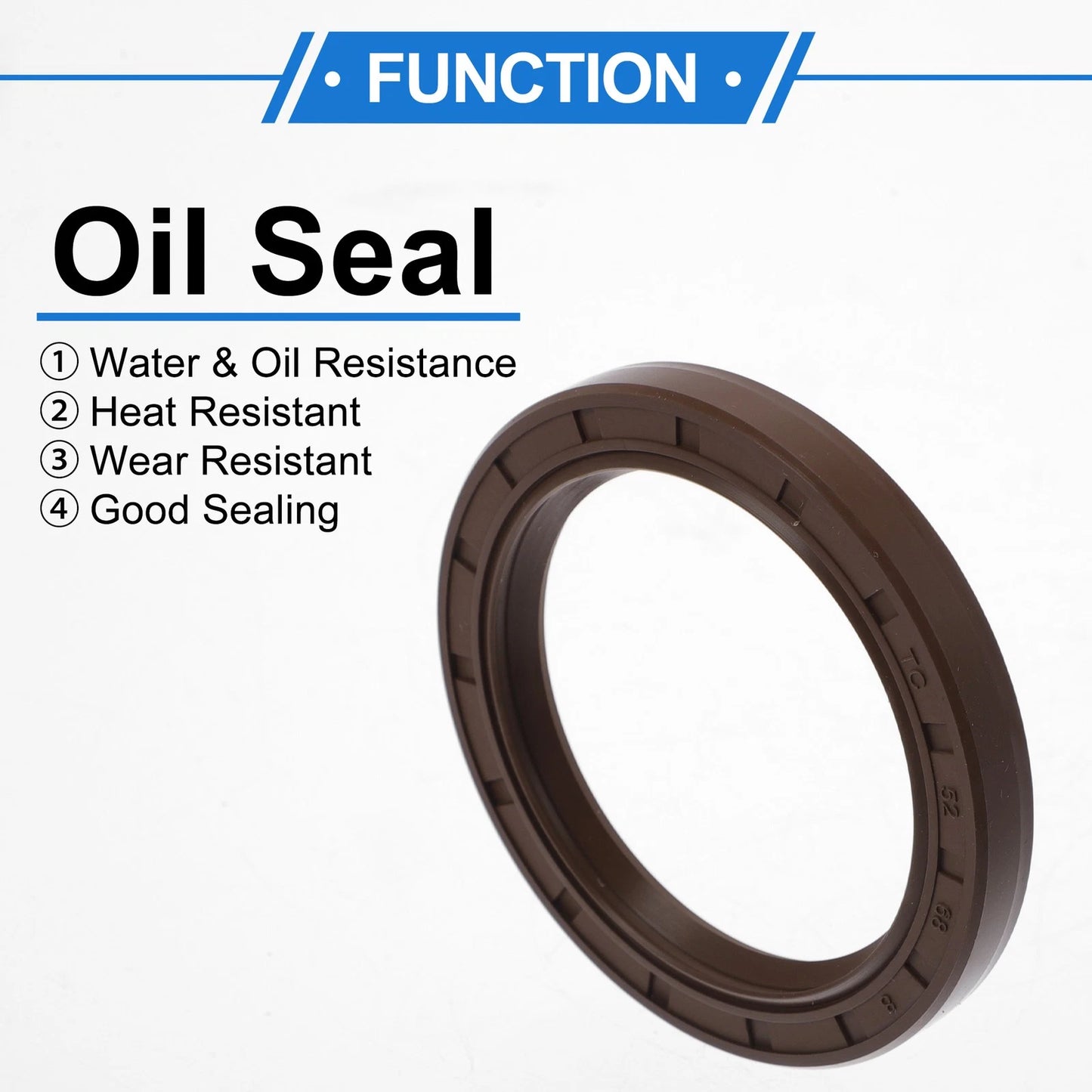 Oil Seal 2 x 52x68x8mm Brown FKM Rubber Seal Ring