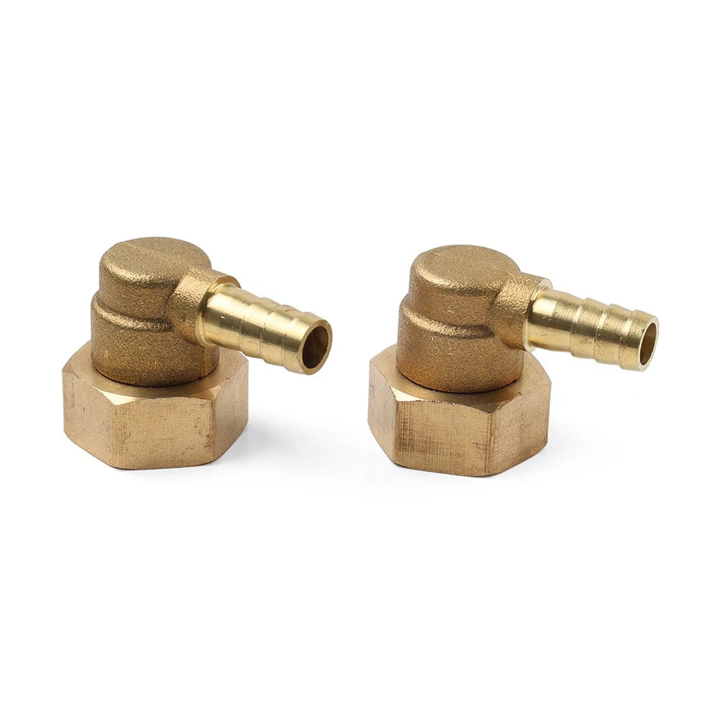 2 x Brass Hose Barb Fitting Elbow 6mm x G1/2 for Pipe Connectors