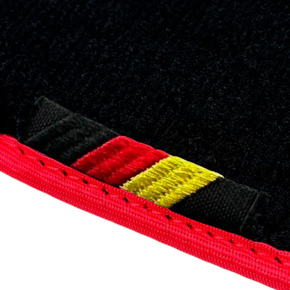 AutoWin Black Floor Mats for BMW X3 Series E83 SUV (2003-2010) Red Trim
