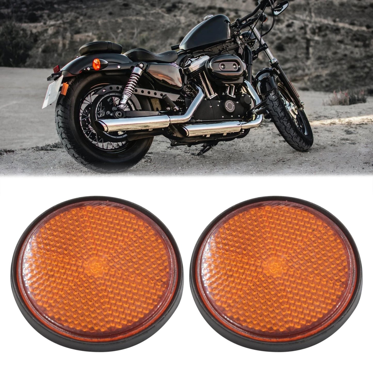 Reflectors 2 x 2.2" Dia for Motorcycle/Scooter