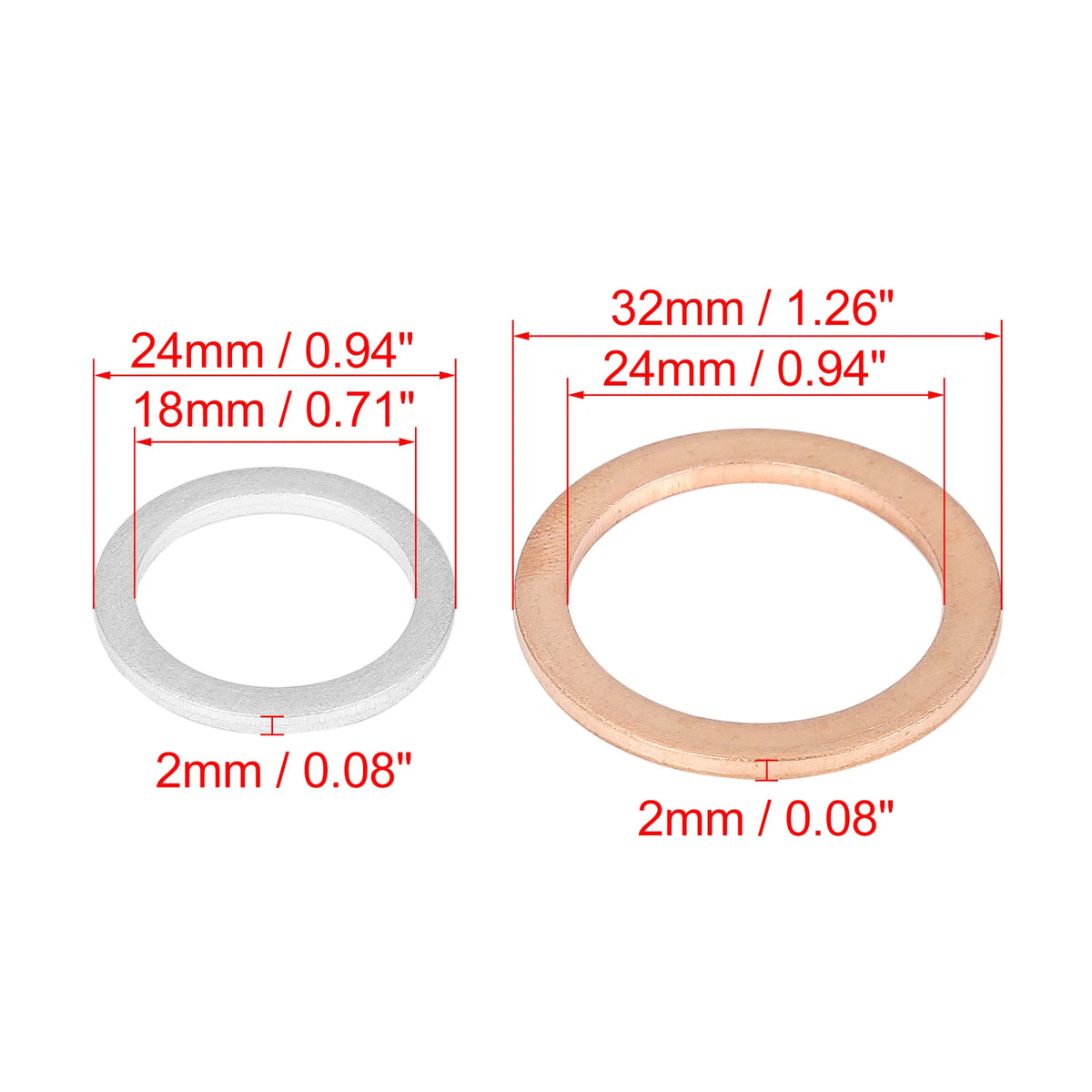Oil Drain Plug Gaskets for Toyota (12 pcs) (1990-2023)
