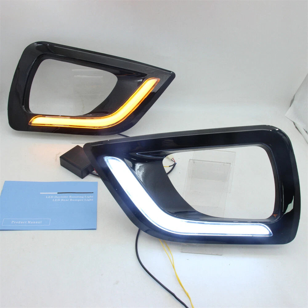Fog Light Covers w/ Turn Signal DRL for Nissan Navara NP300 (2015-2018)