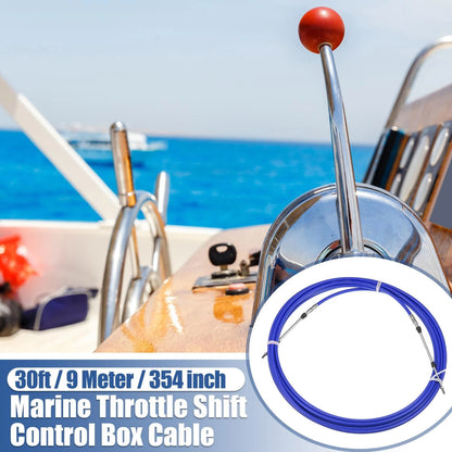 2 x 30ft Marine Type Shift Remote Control Box Cable for Yamaha Blue