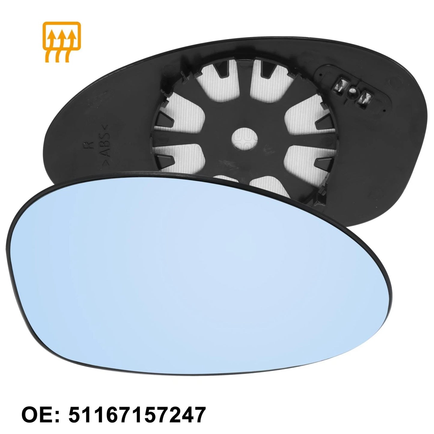 Heated Rearview Right Mirror Glass with Backing Plate for BMW 135i (2008-2013)