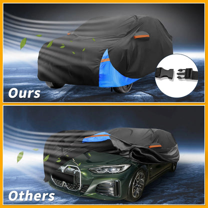 Waterproof Car Cover 210D-PU for BMW i4 (2022-2024) Black Blue