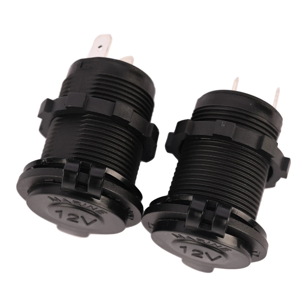 2 x Cigarette Lighter Socket 12V Power Outlet Receptacle for Car Marine ATV