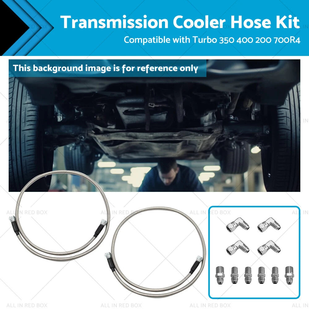 Stainless Steel Braided Transmission Cooler Hose Fitting for 700R4 TH350/400