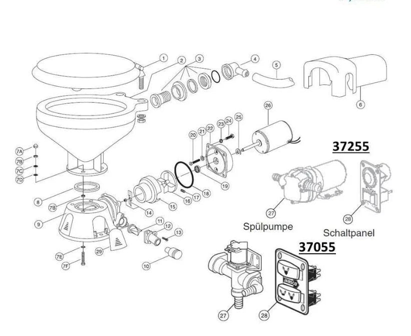 Jabsco Toilet Service Kit for 37045/37245