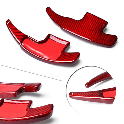Red Carbon Fiber Steering Wheel Paddle Shifters for Ford Mustang (2015-2017)
