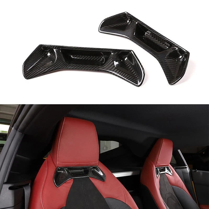 Real Carbon Fiber Seat Headrest Cover Trim for Toyota GR Supra A90 A91 20-24