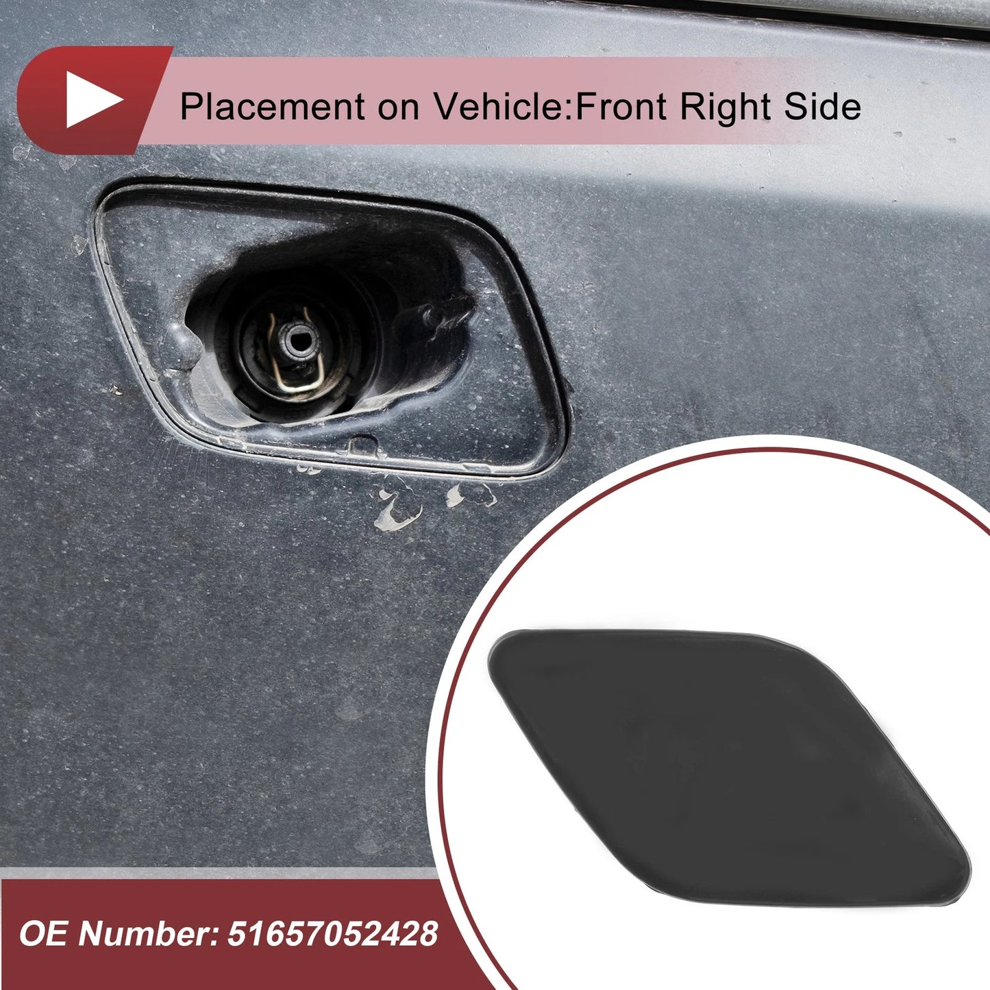 Front Right Bumper Trim Nozzle Cover for BMW X6 (2008-2014)