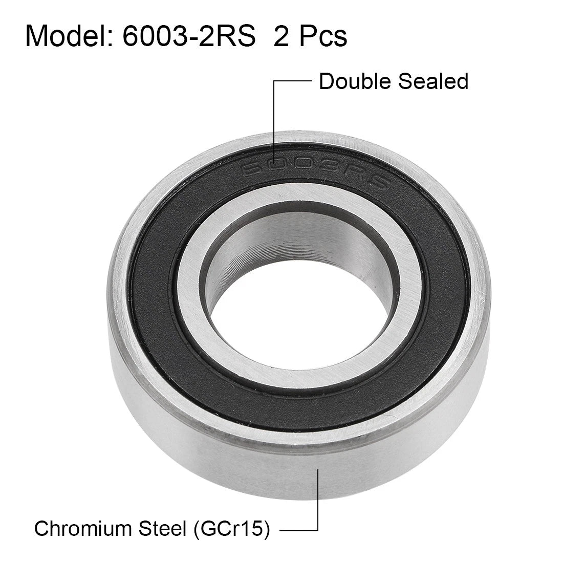 Deep Groove Ball Bearing Z2 17x35x10mm Double Sealed Chrome Steel 2 x
