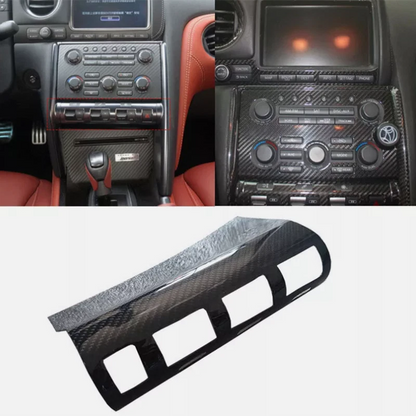 Real Carbon Fiber Interior Multimedia Frame Covers For Nissan GT-R R35 2008-2016