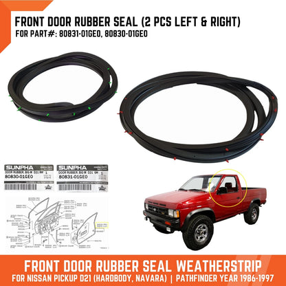 Door Seal Weatherstrip for Nissan Navara D21, Pathfinder (1986-1997)