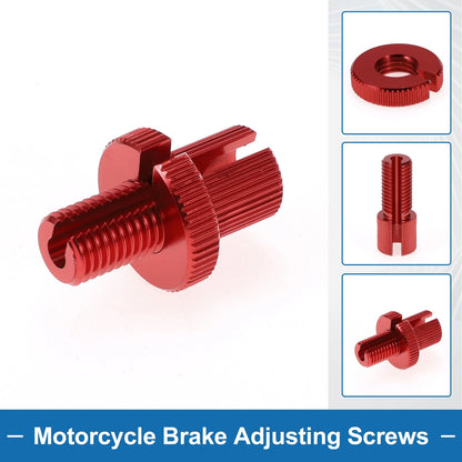Brake Lever Barrel Adjusters Screws M10 Red 2 x for Motorcycle