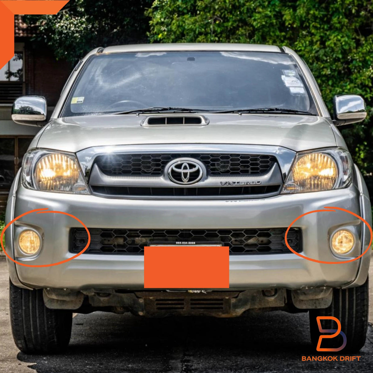 Front Bumper Fog Lights for Toyota Hilux Ute MK6 (2008-2011)