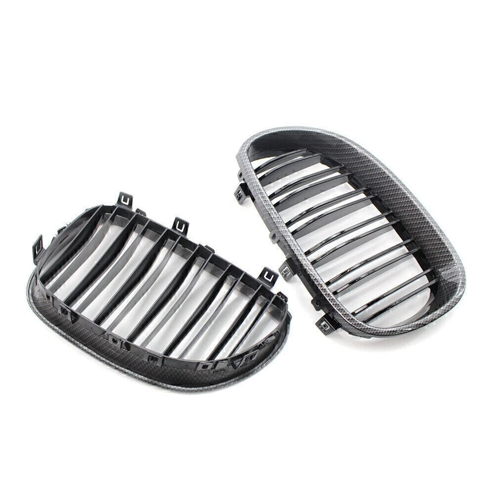 Double Slat Carbon Black Grille for BMW E60 E61 5 Series M5 (2004-2010)
