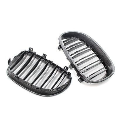 Double Slat Carbon Black Grille for BMW E60 E61 5 Series M5 (2004-2010)