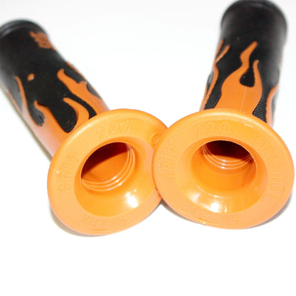 24mm 22mm Orange Flame Throttle Hand Grips for PIT PRO Dirt Bike