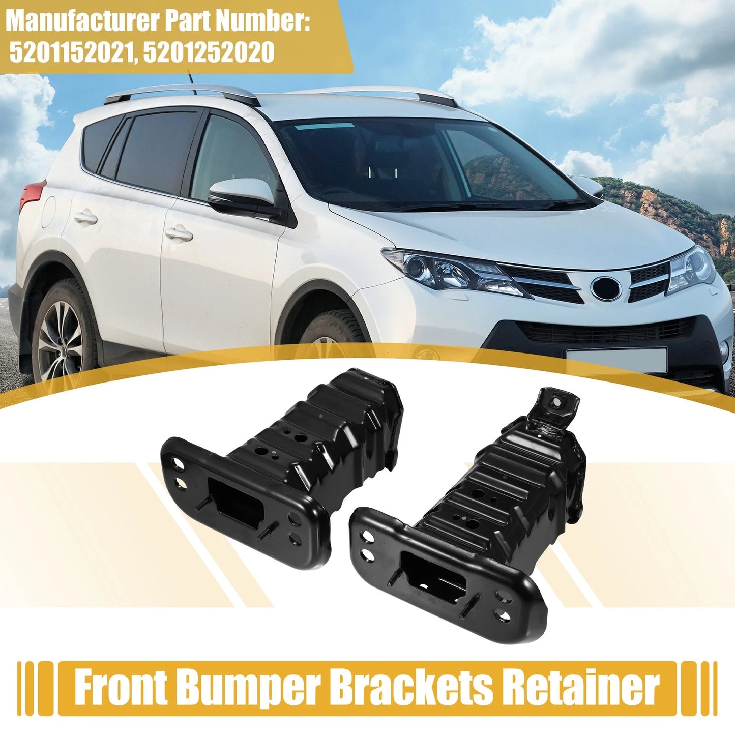 Front Left & Right Bumper Brackets for Toyota Yaris (2007-2012)