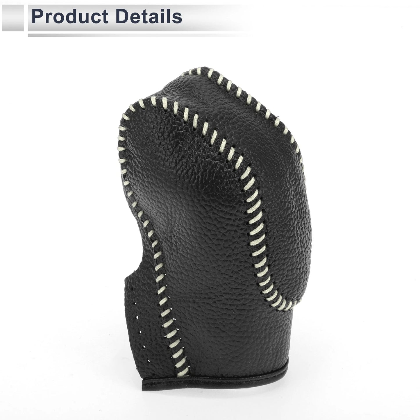 Pebbled Gear Shift Knob Cover 1 Pc Black Beige Faux Leather for Ford Fusion (2013-2020)