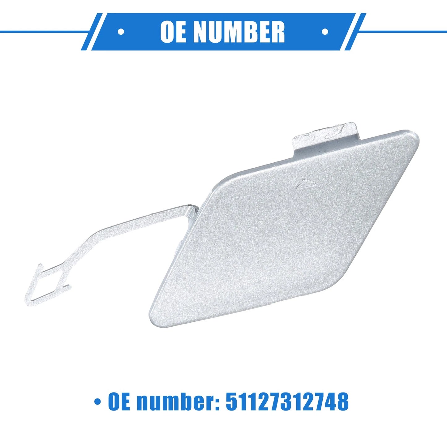 Rear Bumper Tow Hook Eye Hole Cover for BMW 3 F30 (2012-2015) Silver Tone