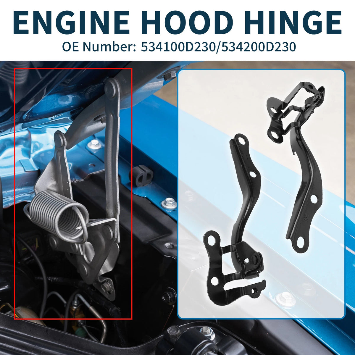 Hood Hinges 1 Pair for Toyota Yaris (2007-2011)