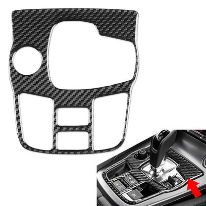 Black Carbon Fiber Gear Shift Panel Cover Trim for Jaguar F-Type (2013-2024)