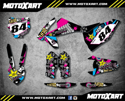 Custom Graphic Kit RUSH Style for KTM SXF Decals Stickers (2016-2017)